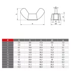 Szárnyas anya, A2, Rozsdamentes, M 12