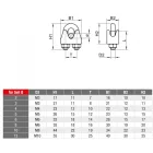 Kötélszorító bilincs, A4, Saválló, M 5