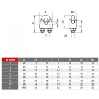 Kötélszorító bilincs, Acél, Horganyzott, 14 (14mm sodronyhoz)