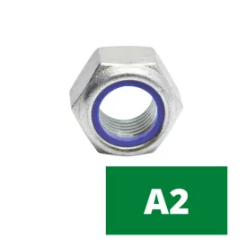   Önbiztosító hatlapú anya műanyag betéttel, A2, Rozsdamentes, M 30