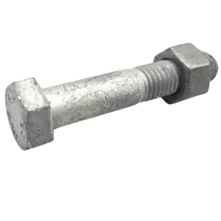 Hatlapfejű részmenetes csavar anyával, ISO 4014+4032, SB EN15048, 8.8 tüzihorganyzott, M 30x150