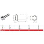 Peremes hatlapfejű csavar,bordázott A2, Rozsdamentes, M 6x20