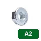 Peremes hatlapú anya, A2, Rozsdamentes, M 4 (recézett)