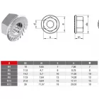 Peremes hatlapú anya, A2, Rozsdamentes, M 4 (recézett)