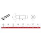 ISO 7380 Domborúfejű, belső kulcsnyílású csavar, A2, Rozsdamentes, M 6x40