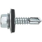 Hatlapfejű önfúró lemezcsavar+gumis alátét, Acél, Horganyzott, 4,8x19