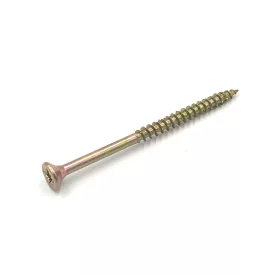   Süllyesztettfejű, részmenetes faforgácslap csavar, Acél, Sárga horganyzott, 4x50/30