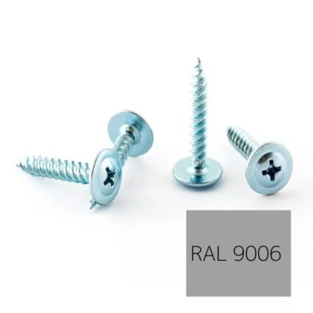 Opelcsavar, hegyes (nem önfúrós ) peremes, Acél, színes RAL9006, 4,2x13