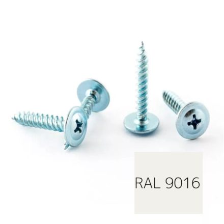 Opelcsavar, hegyes (nem önfúrós ) peremes, Acél, színes RAL9016, 4,2x13