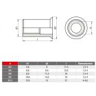 Szegecsanya, süllyesztettfejű, rovátkolt, horganyzott M 6x15 (4mm-ig)