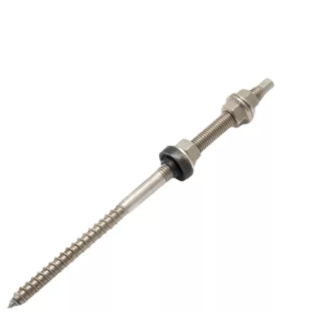 Kombi ászokcsavar recés anyával, EPDM alátéttel, A2,rozsdamentes M 12x300