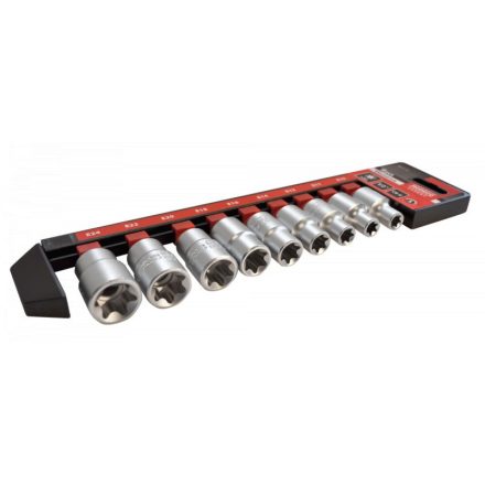 Dugókulcs készlet 10-24 mm profi 9 db-os E-TORX CrV 1/2 (MN-57-153)
