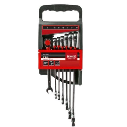 Csillag-villás racsnis kulcs készlet, 8-19 mm  7db-os  CrV (MN-59-657)