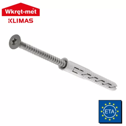 Keretrögzítő süllyesztettperemű dübel, süllyesztettfejű csavarral (TORX) 10x100