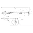 Talajcsavar hatszögletű talpas fejjel 76x1300 - 3 - M16