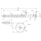 Talajcsavar hatszögletű talpas fejjel M 76x1600 - 3 - M16