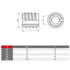 Menetes betét fába, Acél, Horganyzott, 6x13 (Tessauer anya)